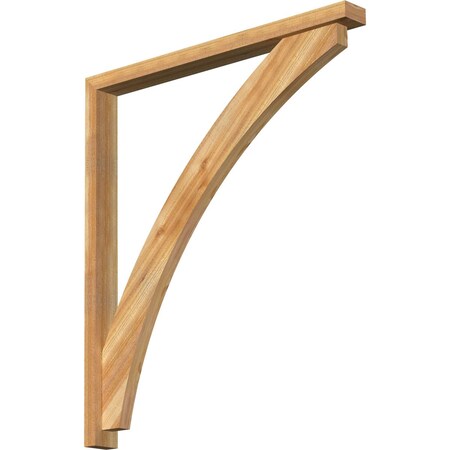 Thorton Block Rough Sawn Bracket w/ Offset Brace, Western Red Cedar, 4"W x 42"D x 48"H